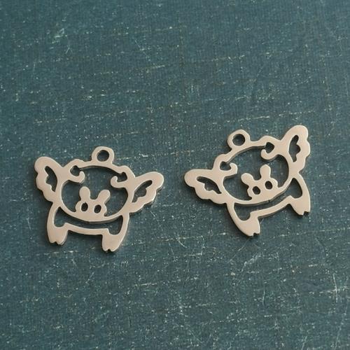 Acero inoxidable Colgantes Animal, Partículas de acero, Cerdo, chapado, Bricolaje, más colores para la opción, 15x13mm, 10PCs/Bolsa, Vendido por Bolsa