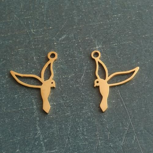Acero inoxidable Colgantes Animal, Partículas de acero, Pájaro, chapado, Bricolaje, más colores para la opción, 13x18mm, 10PCs/Bolsa, Vendido por Bolsa