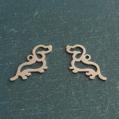 Stainless Steel Animal Pendants, Titanium Steel, Dog, plated, DIY, more colors for choice, 10PCs/Bag, Sold By Bag