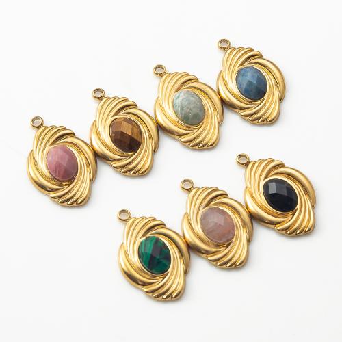 Edelstein Anhänger Schmuck, mit 304 Edelstahl, DIY, keine, 15x4.80x23.30mm, verkauft von PC