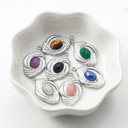Edelstein Anhänger Schmuck, mit 304 Edelstahl, DIY, keine, 15x4.80x23.30mm, verkauft von PC