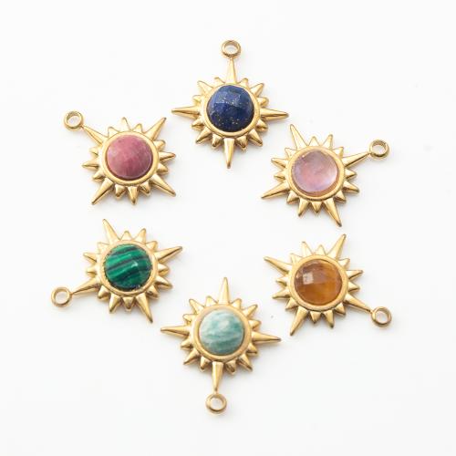 Gemstone Pendants Jewelry, with 304 Stainless Steel, DIY, more colors for choice, 16.70x4.70x20mm, Sold By PC