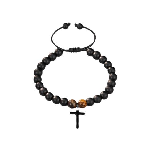 Gemstone Браслеты, Полудрагоценный камень, с Узел Корд, Связанный вручную, различные материалы для выбора & Мужская & разные стили для выбора, продается PC
