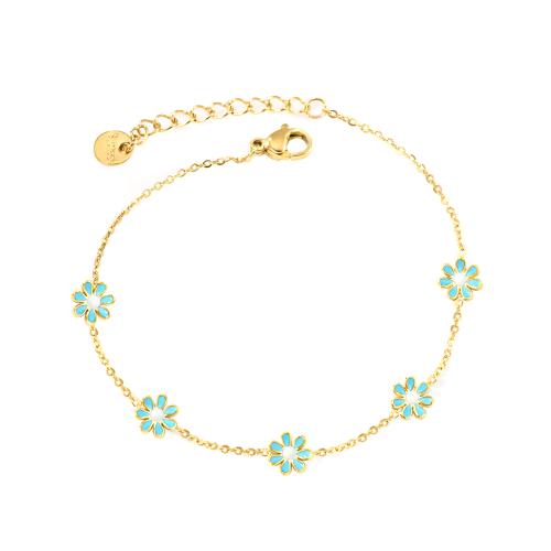 Stainless Steel Jewelry Bracelet, 304 Stainless Steel, gold color plated, fashion jewelry & for woman & enamel, more colors for choice, Sold By PC