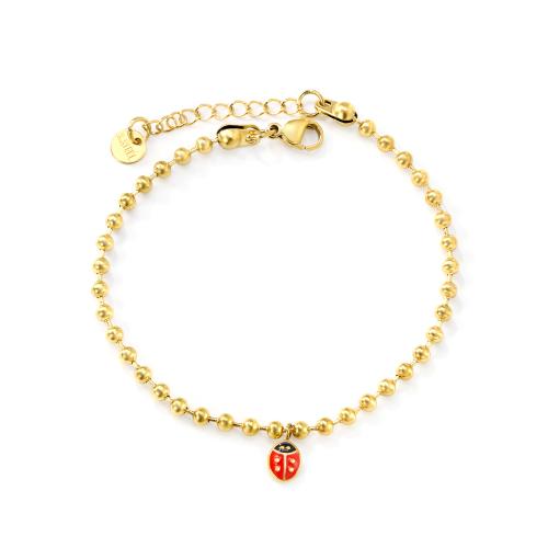 Stainless Steel Jewelry Bracelet, 304 Stainless Steel, gold color plated, fashion jewelry & for woman & enamel, Sold By PC