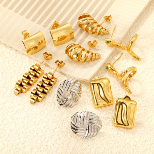Boucle d'oreille de gaujon en acier inoxydable, Acier inoxydable 304, Placage, bijoux de mode & styles différents pour le choix & pour femme, Vendu par paire