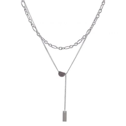 Stainless Steel Jewelry Necklace, Titanium Steel, with 5cm extender chain, fashion jewelry & for woman, Length:45 cm, Sold By PC