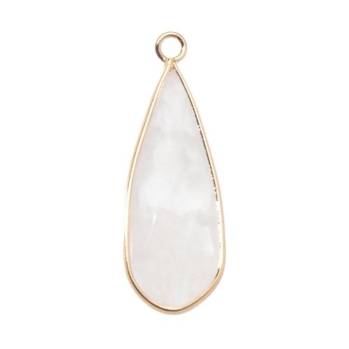 Bijoux Pendentifs en pierres gemmes, pierre gemme, avec laiton, DIY, plus de couleurs à choisir, 12.70x6.10x36mm, Vendu par PC