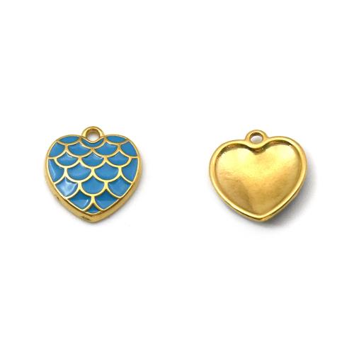 Stainless Steel Heart Pendants, 304 Stainless Steel, gold color plated, DIY, more colors for choice, Sold By PC