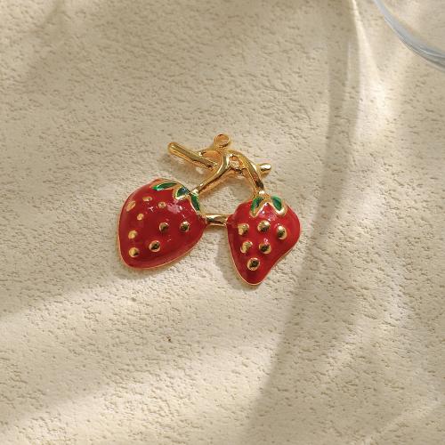 Stainless Steel Pendants, 304 Stainless Steel, Strawberry, gold color plated, DIY & enamel, more colors for choice, Sold By PC