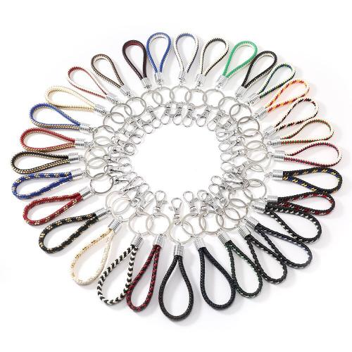 Bag Purse Charms Keyrings Keychains, PU Leather, with Tibetan Style, fashion jewelry & Unisex, Random Color, 150x8mm, Sold By PC