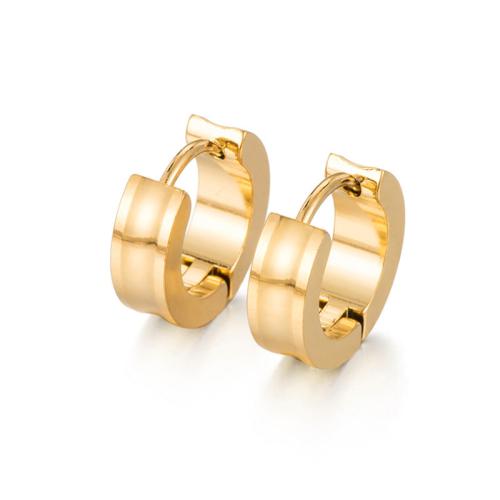 304 Stainless Steel Huggie Hoop Earring, gold color plated, different size for choice & for woman, Sold By Pair