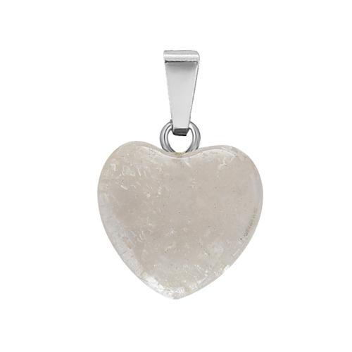 Gemstone Pendants Jewelry, with Brass & 304 Stainless Steel, Heart, DIY & different materials for choice & different size for choice, Sold By PC
