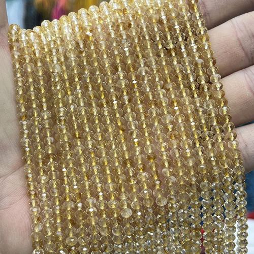 Природных бусы цитрин, Бусины из цитрина, DIY, желтый, 3x4mm, Продан через 38 см Strand