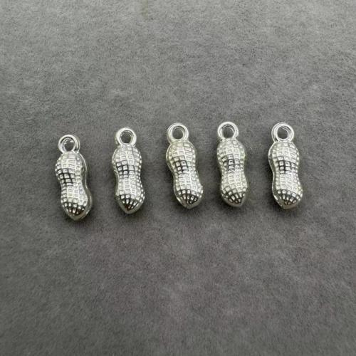 Tibetan Style Pendants, Peanut, silver color plated, DIY, nickel, lead & cadmium free, 100PCs/Bag, Sold By Bag