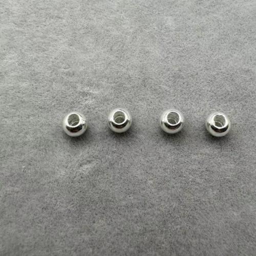 Bijoux de perles en alliage de Zinc , Rond, Placage de couleur argentée, DIY, protéger l'environnement, sans nickel, plomb et cadmium, 100PC/sac, Vendu par sac