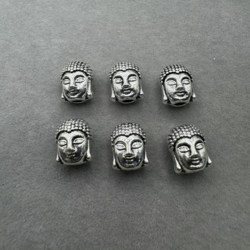 Bijoux de perles en alliage de Zinc , bouddha, Plaqué de couleur d'argent, DIY, protéger l'environnement, sans nickel, plomb et cadmium, 100PC/sac, Vendu par sac