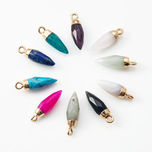 Gemstone Pendants Jewelry, with Brass, DIY, more colors for choice, 5.80x5.80x19mm, Sold By PC
