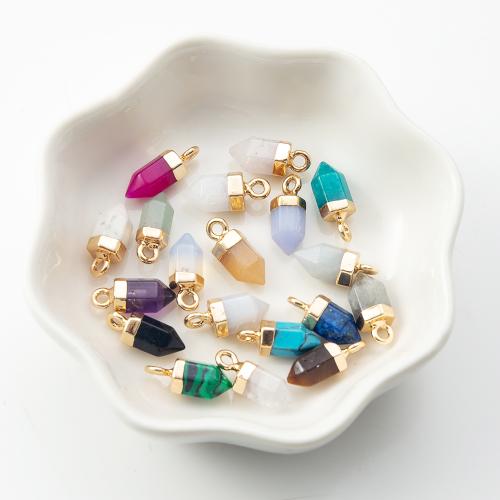 Gemstone Pendants Jewelry, with Brass, DIY, more colors for choice, 5.90x5.90x14.50mm, Sold By PC