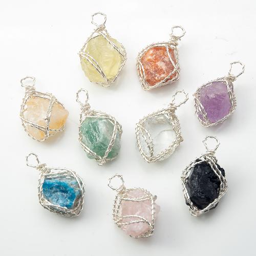Bijoux Pendentifs en pierres gemmes, pierre gemme, avec laiton, DIY, plus de couleurs à choisir, 21x15.50x38mm, Vendu par PC