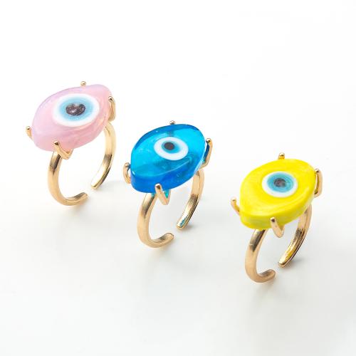 Bague en résine, avec laiton, bijoux de mode, plus de couleurs à choisir, 20.80x13.70x25.50mm, Vendu par PC