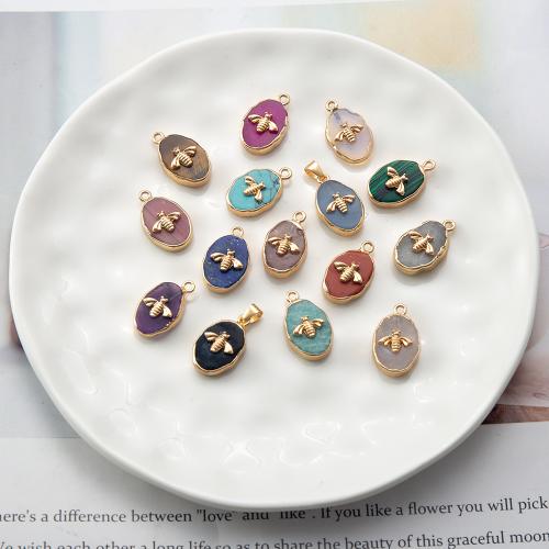 Bijoux Pendentifs en pierres gemmes, pierre gemme, avec laiton, DIY, plus de couleurs à choisir, 13.30x6x21.60mm, Vendu par PC