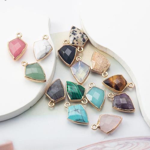 Bijoux Pendentifs en pierres gemmes, pierre gemme, avec laiton, DIY, plus de couleurs à choisir, 12.50x6x19.50mm, Vendu par PC