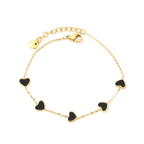 Pulsera de Acero Inoxidable, acero inoxidable 304, chapado en color dorado, Joyería & para mujer & esmalte, más colores para la opción, Vendido por UD
