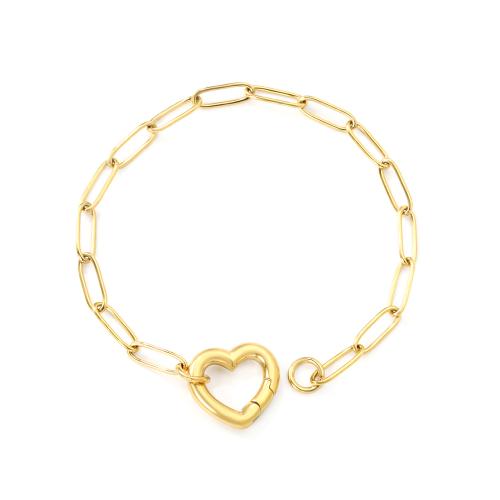 Stainless Steel Jewelry Bracelet, 304 Stainless Steel, 18K gold plated, fashion jewelry & for woman & hollow, Sold By PC
