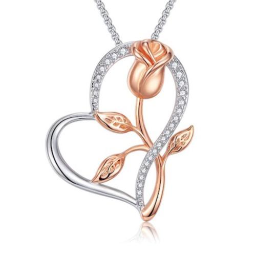 Cubic Zircon Micro Pave Brass Necklace, plated, different designs for choice & micro pave cubic zirconia & for woman & two tone & hollow, Sold By Bag