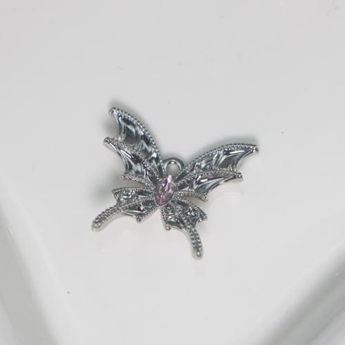 Tibetan Style Animal Pendants, Butterfly, silver color plated, DIY, more colors for choice, 5mm, Sold By PC