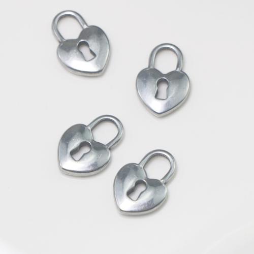 Stainless Steel Heart Pendants, 304 Stainless Steel, silver color plated, DIY, silver color, 3mm, Sold By PC