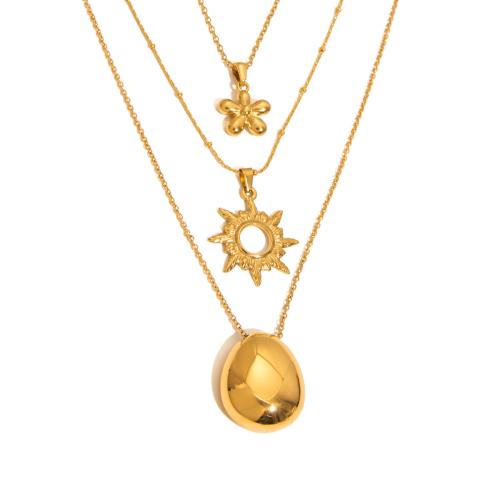 Stainless Steel Jewelry Necklace, 304 Stainless Steel, 18K gold plated, fashion jewelry & different styles for choice & for woman, Sold By PC