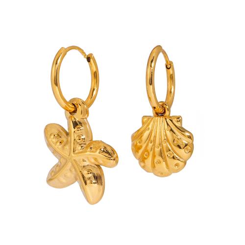 Stainless Steel Drop Earring, 304 Stainless Steel, 18K gold plated, fashion jewelry & for woman, Sold By Pair