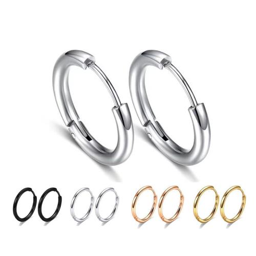 Stainless Steel Huggie Hoop Earring, 304 Stainless Steel, Vacuum Ion Plating, fashion jewelry & Unisex & different size for choice, more colors for choice, Sold By PC
