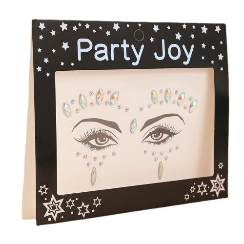 Tattoo Sticker, acrylic rhinestone, for woman, 145x170mm, Sold By PC