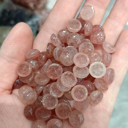 Natürlicher Quarz Cabochon, Strawberry Quartz, DIY & verschiedene Größen vorhanden, gemischte Farben, verkauft von PC