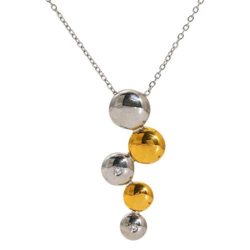 Stainless Steel Jewelry Necklace, 304 Stainless Steel, plated, fashion jewelry & for woman & two tone, Length:45 cm, Sold By PC