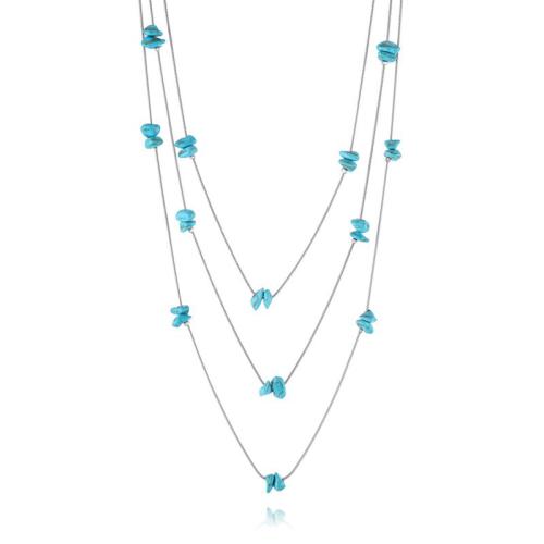 Turquoise Necklace, with Tibetan Style, with 2inch extender chain, multilayer & different styles for choice & for woman, Length:Approx 15.7 Inch, Approx 18.1 Inch, Approx 21.7 Inch, Sold By PC