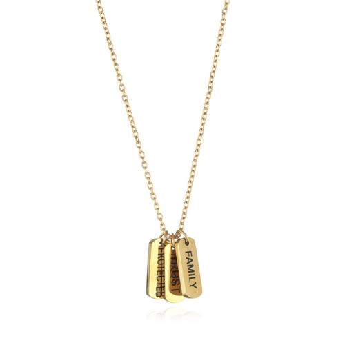 304 Stainless Steel Necklace, with 2inch extender chain, plated, different styles for choice & with letter pattern & for woman, Length:Approx 19.7 Inch, Sold By PC