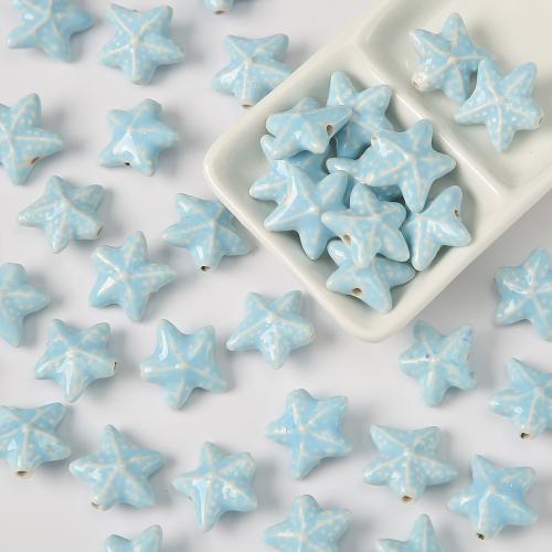 Porcelain Jewelry Beads, Starfish, DIY, more colors for choice, 20x10mm, Sold By PC