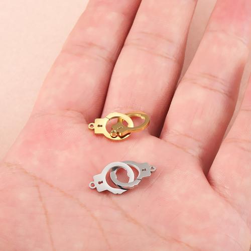 Stainless Steel Connector, 304 Stainless Steel, Handcuffs, plated, DIY & 1/1 loop, more colors for choice, Sold By PC