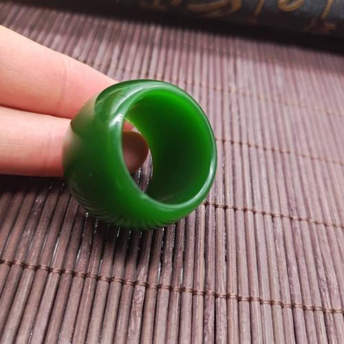 Natural Gemstone Finger Ring, Hetian Jade, fashion jewelry, green, inner diameter is approximately 22-23mm, Sold By PC