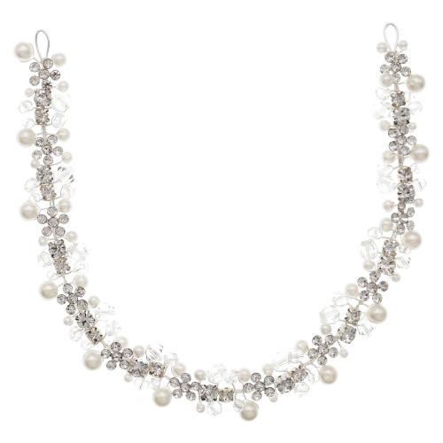 Bridal Hair Band, Tibetan Style, with Crystal & Plastic Pearl, plated, fashion jewelry & with rhinestone, more colors for choice, nickel, lead & cadmium free, Sold By PC