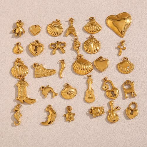 Stainless Steel Pendants, 304 Stainless Steel, 18K gold plated, DIY & different styles for choice, Sold By PC
