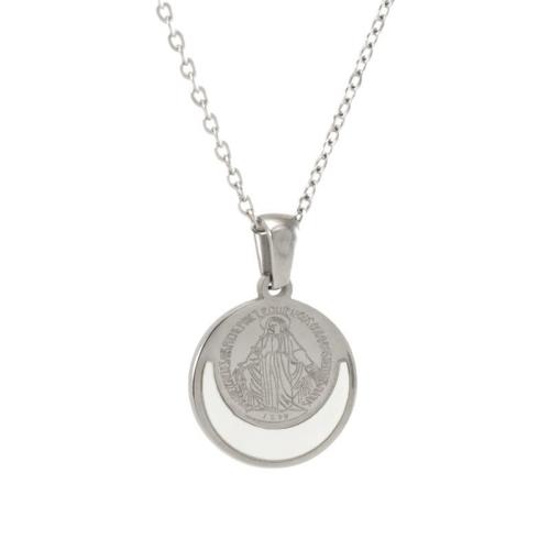 Stainless Steel Jewelry Necklace, 304 Stainless Steel, with Shell, polished, fashion jewelry & Unisex, original color, Sold By PC