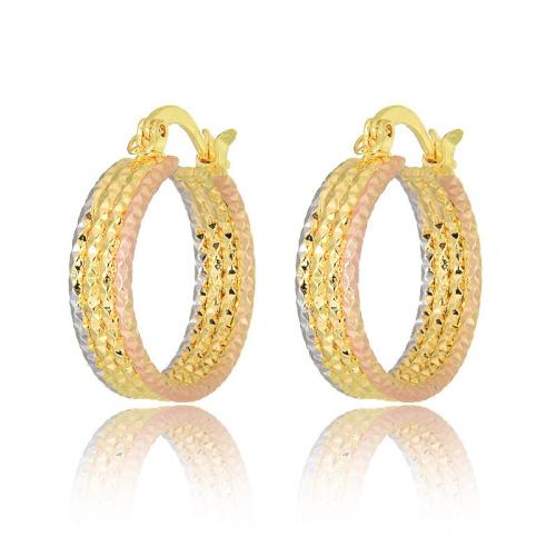 Brass Hoop Earring, plated, fashion jewelry & multilayer & for woman, multi-colored, Sold By Pair