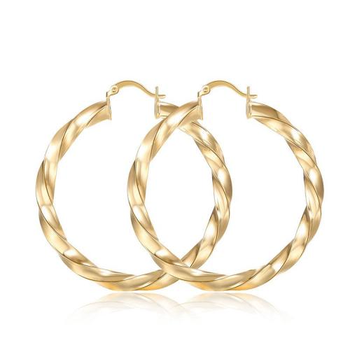 Brass Hoop Earring, 18K gold plated, fashion jewelry & for woman, Sold By Pair