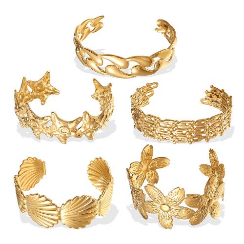 Titanium Steel Bracelet & Bangle, plated, fashion jewelry & different styles for choice, more colors for choice, Sold By Pair