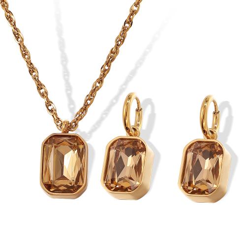 Fashion Stainless Steel Jewelry Sets, Titanium Steel, gold color plated, fashion jewelry & different styles for choice, golden, Sold By PC